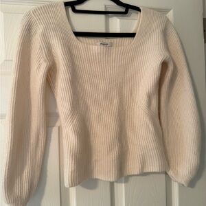 Madewell Square Neck Cream Sweater